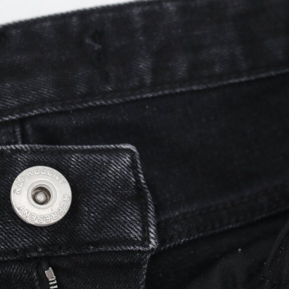 Represent Jeans Mens 30 Repairer Selvedge Vintage Black Ankle Zip Distressed - Picture 12 of 15
